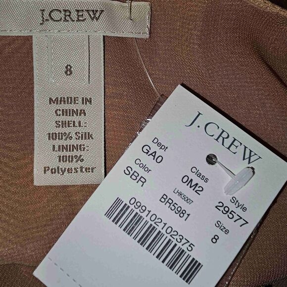 NWT J. Crew Womens Brown‎ Embellished Sequin Silk Sleeveless Blouse 8 - Picture 4 of 4